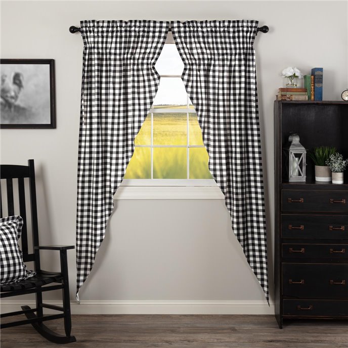 Annie Buffalo Black Check Prairie Long Panel Set of 2 84x36x18 Thumbnail