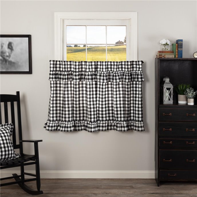 Annie Buffalo Black Check Ruffled Tier Set of 2 L36xW36 Thumbnail