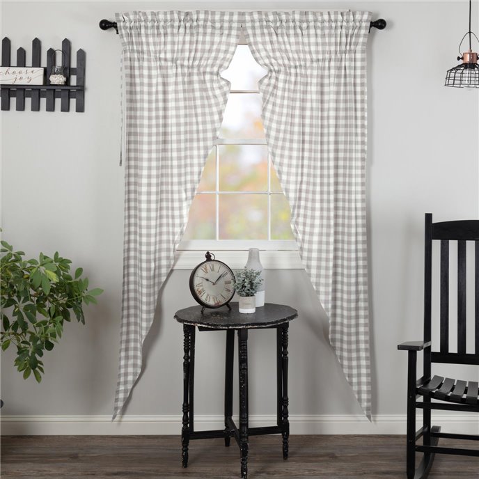 Annie Buffalo Grey Check Prairie Long Panel Set of 2 84x36x18 Thumbnail