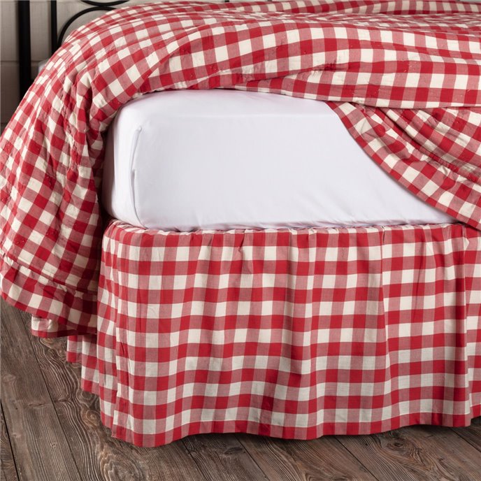 Annie Buffalo Red Check King Bed Skirt 78x80x16 Thumbnail