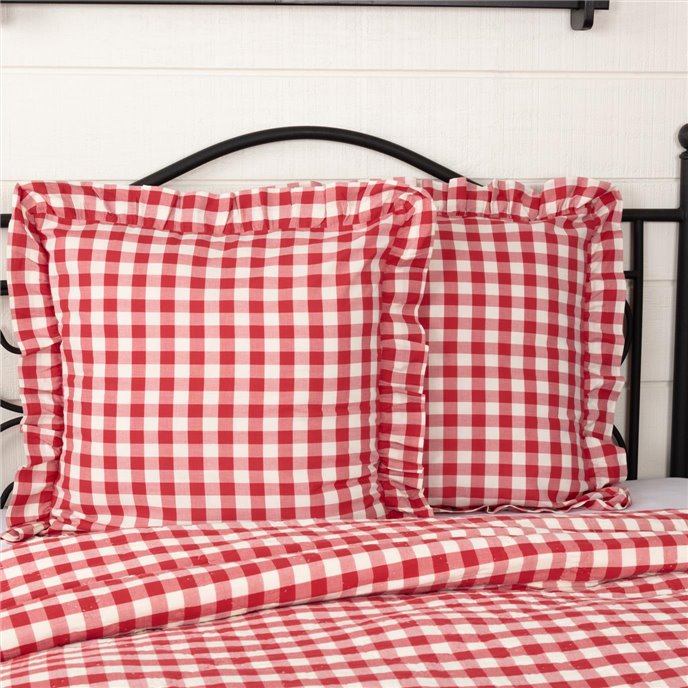 Annie Buffalo Red Check Fabric Euro Sham 26x26 Thumbnail