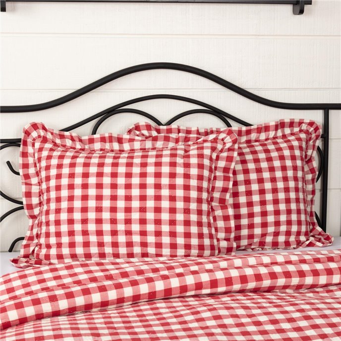 Annie Buffalo Red Check Ruffled Standard Sham 21x27 Thumbnail