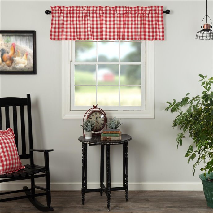 Annie Buffalo Red Check Valance 16x72 Thumbnail