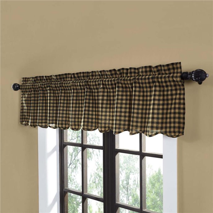 Black Check Scalloped Valance 16x72 Thumbnail