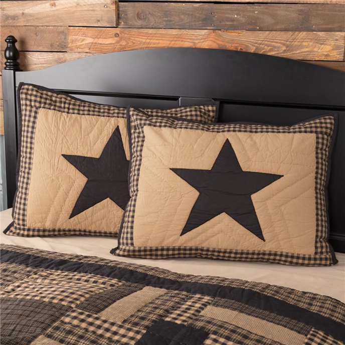 Black Check Star Standard Sham 21x27 Thumbnail