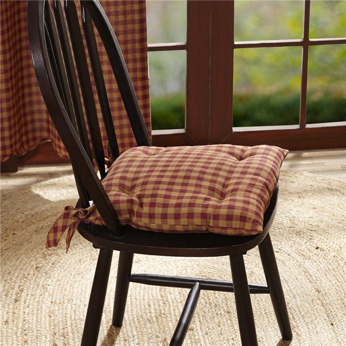 Burgundy Check Chair Pad Thumbnail