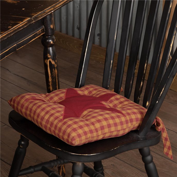 Burgundy Star Chair Pad Thumbnail