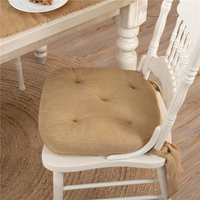 Burlap Natural Chair Pad Thumbnail