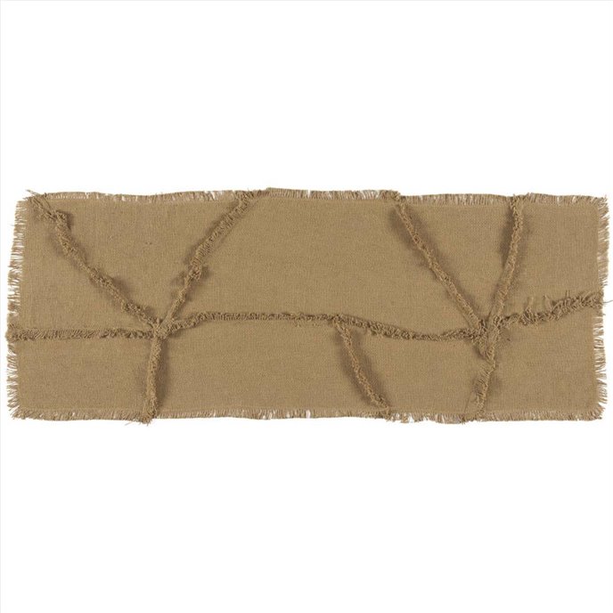 Burlap Natural Reverse Seam Patch Runner 13x36 Thumbnail