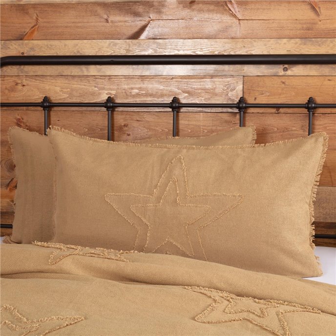 Burlap Natural Star King Sham 21x37 Thumbnail