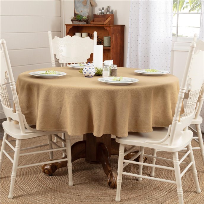 Burlap Natural Table Cloth 70 Round Thumbnail