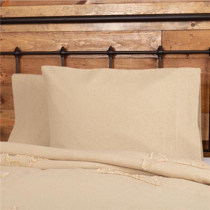 Burlap Vintage Standard Pillow Case Set of 2 21x30 Thumbnail