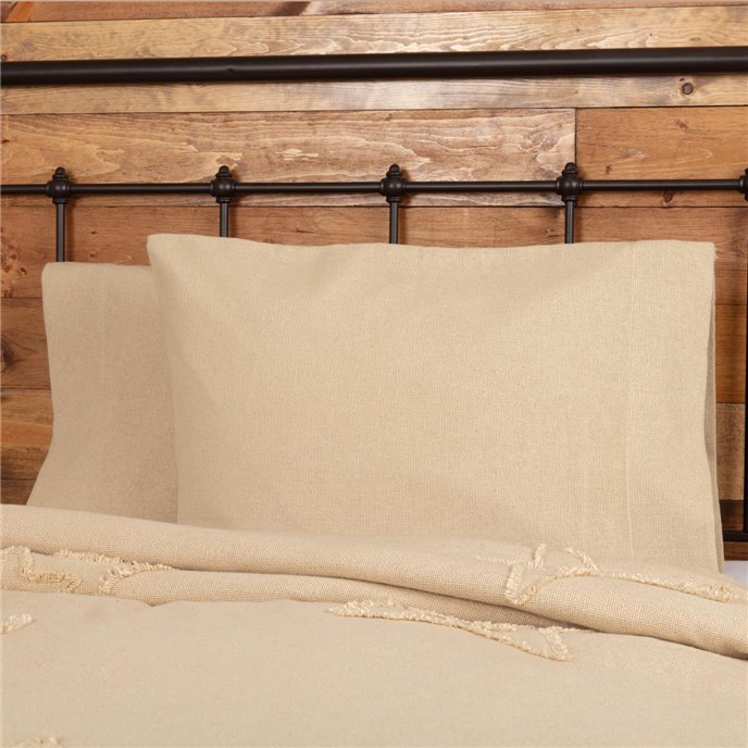 Burlap Vintage Standard Pillow Case Set of 2 21x30 Thumbnail