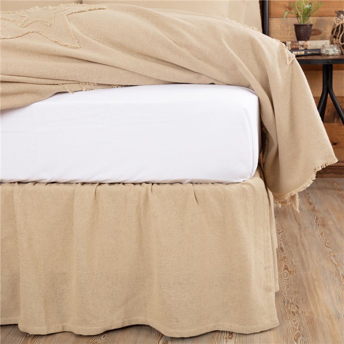 Burlap Vintage Ruffled Queen Bed Skirt 60x80x16 Thumbnail