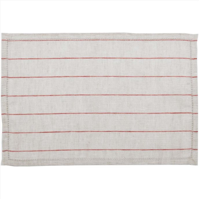 Charley Red Placemat Set of 6 12x18 by April & Olive VHC Brands