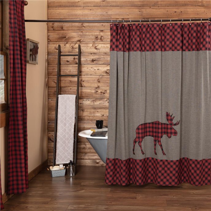 Cumberland Moose Applique Shower Curtain 72x72 Thumbnail