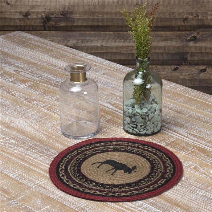 Cumberland Stenciled Moose Jute Tablemat 13 Set of 6 Thumbnail