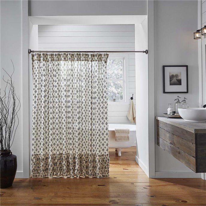 Elysee Ruffled Shower Curtain 72x72 Thumbnail