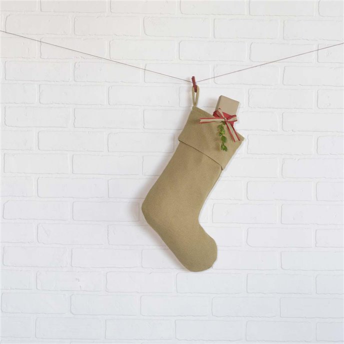 Festive Natural Burlap Stocking 11x15 Thumbnail