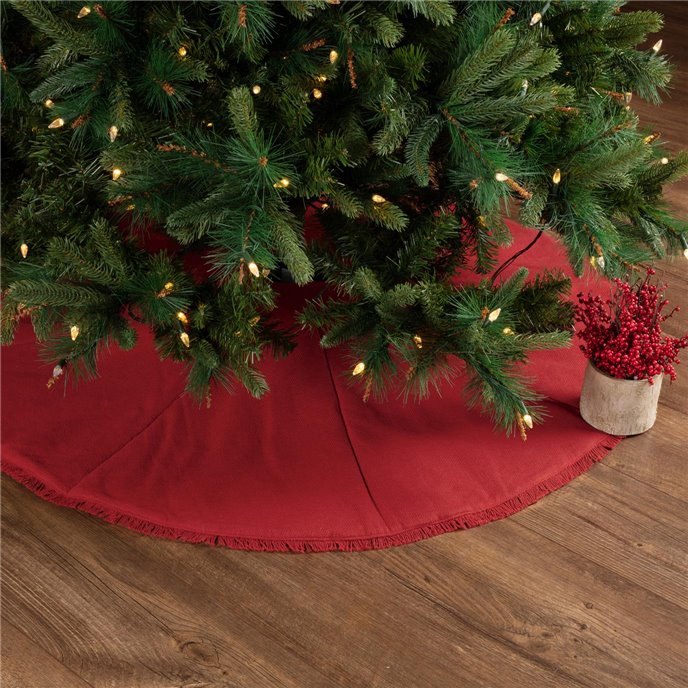 Festive Red Burlap Tree Skirt 48 Thumbnail