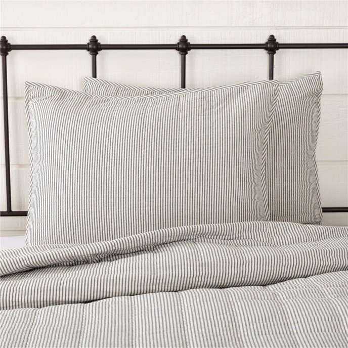 Hatteras Seersucker Blue Ticking Stripe Standard Sham 21x27 Thumbnail