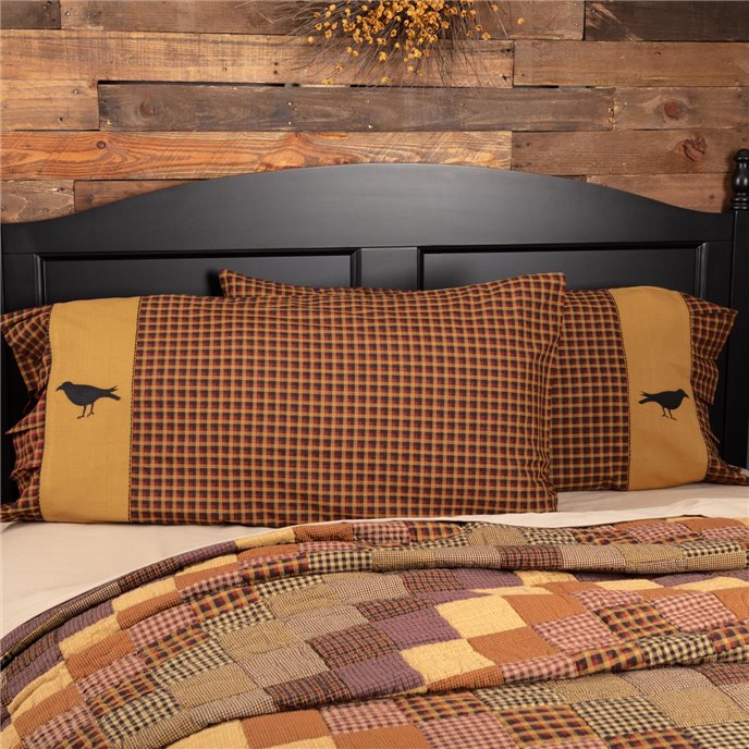 Heritage Farms Crow King Pillow Case Set of 2 21x40 Thumbnail