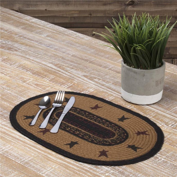 Heritage Farms Star Jute Placemat Set of 6 12x18 Thumbnail