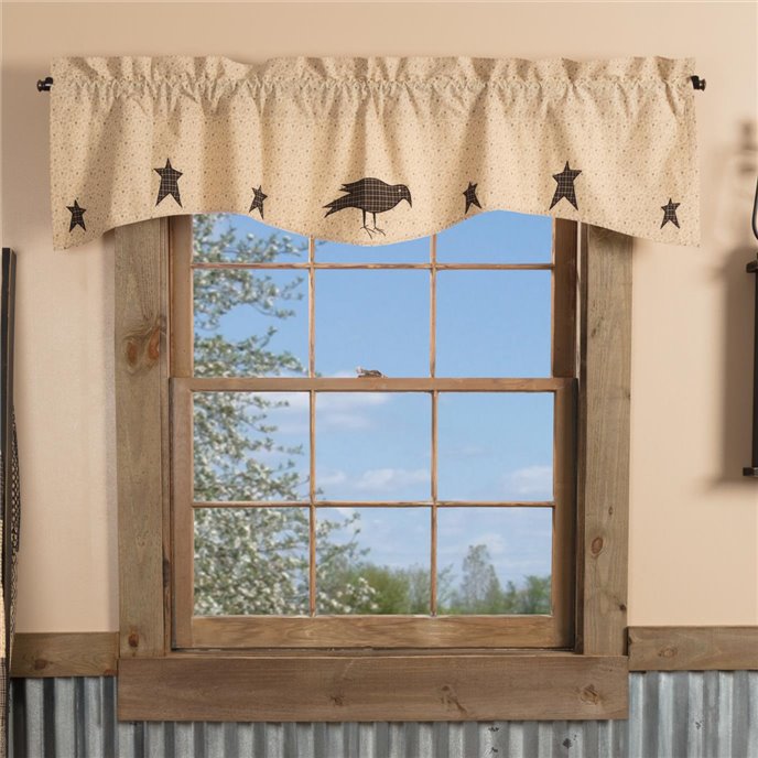 Kettle Grove Applique Crow and Star Valance 16x60 Thumbnail