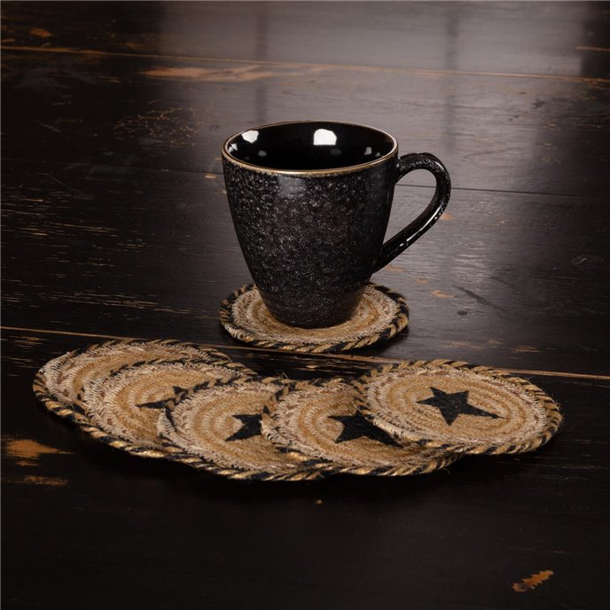 Kettle Grove Jute Coaster Stencil Star Set of 6 Thumbnail