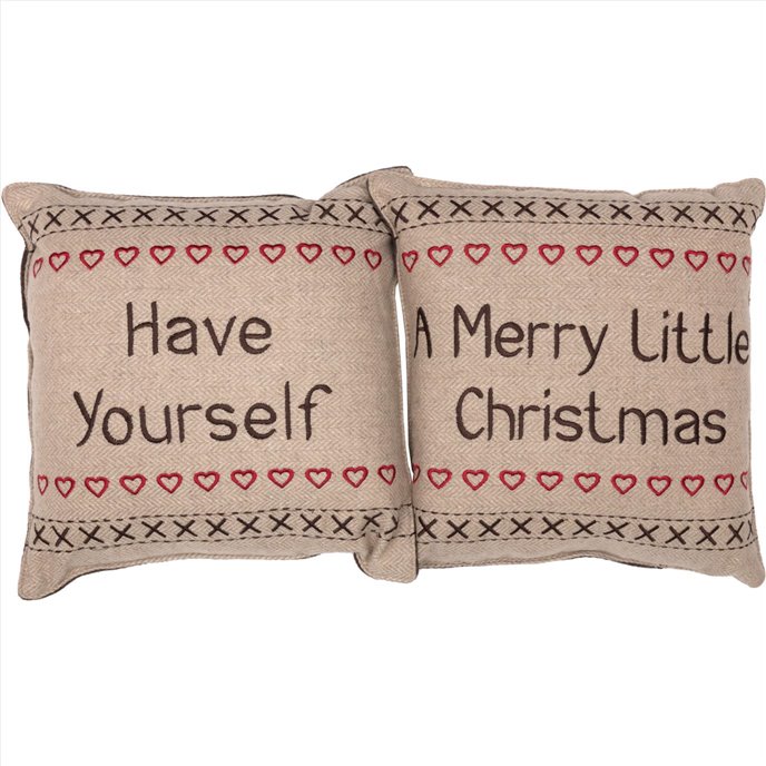 Merry Little Christmas Pillow Have Yourself A Set of 2 12x12 Thumbnail