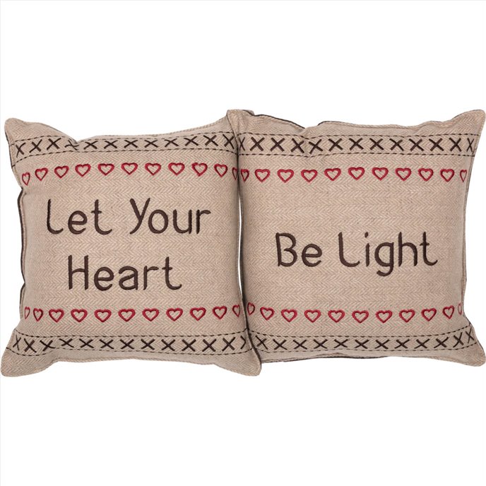 Merry Little Christmas Pillow Let Your Heart Set of 2 12x12 Thumbnail