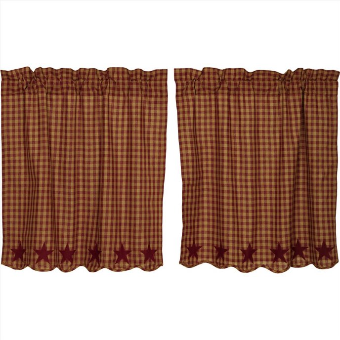 Burgundy Star Scalloped Tier Set of 2 L36xW36 Thumbnail