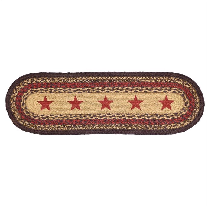 Landon Jute Stair Tread Stencil Stars Oval Latex 8.5x27 Thumbnail