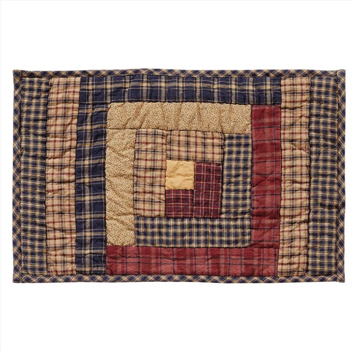 Millsboro Placemat Log Cabin Block Quilted Set of 6 12x18 Thumbnail