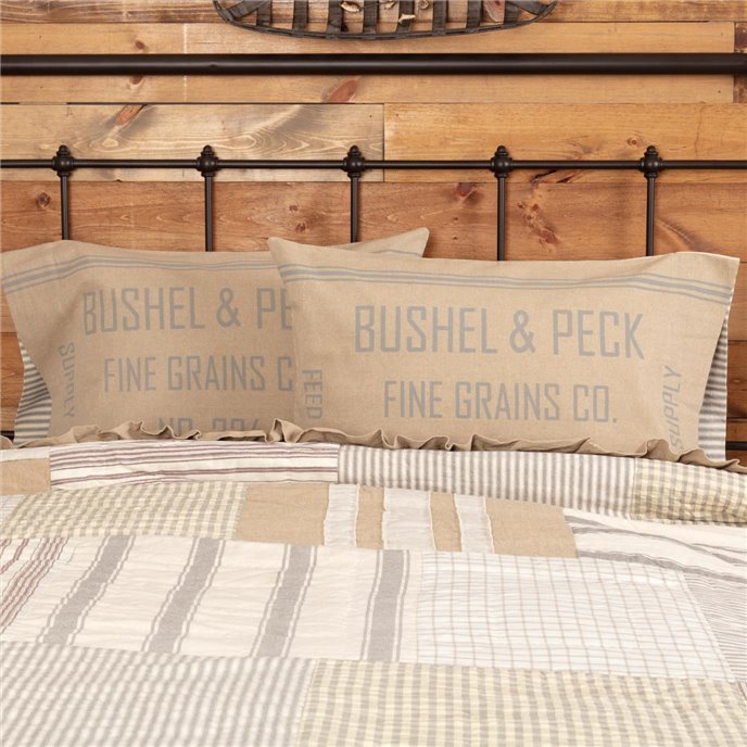 Grace Feed Sack Standard Pillow Case Set of 2 21x30 Thumbnail