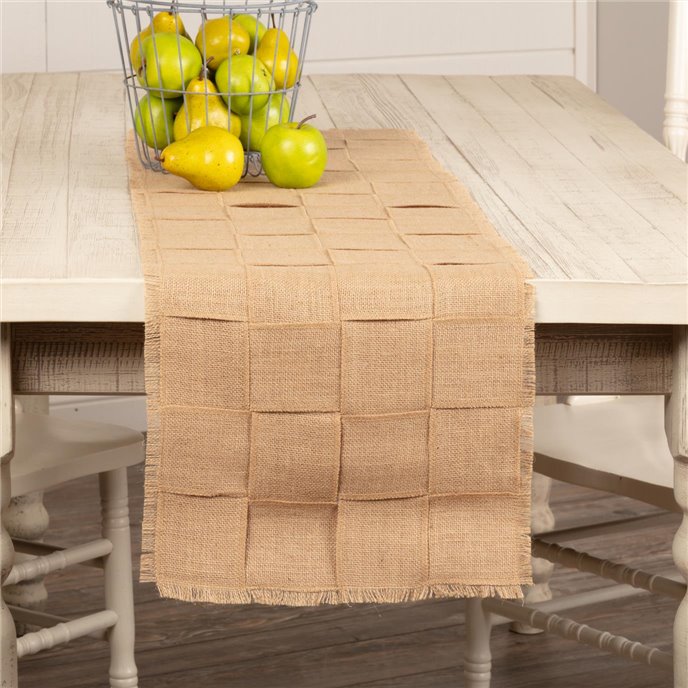 Jute Burlap Natural Basket Weave Runner 13x48 Thumbnail