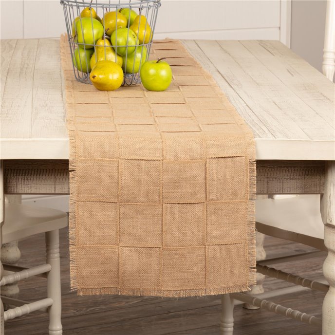 Jute Burlap Natural Basket Weave Runner 13x72 Thumbnail