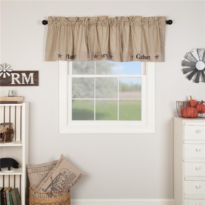 Sawyer Mill Charcoal Gather Valance 20x90 Thumbnail