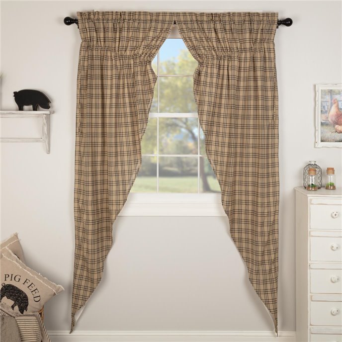 Sawyer Mill Charcoal Plaid Prairie Long Panel Curtain Set of 2 84x36x18 Thumbnail