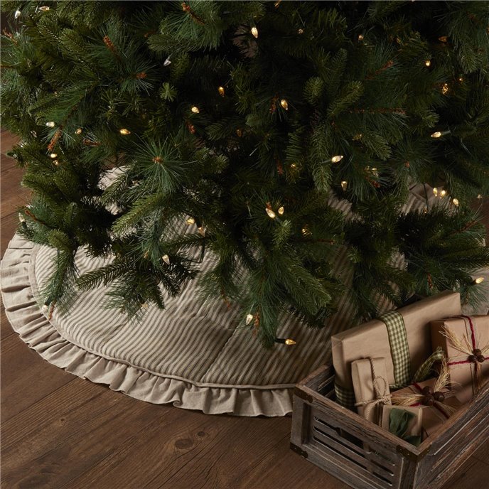 Sawyer Mill Charcoal Ticking Stripe Tree Skirt 48 Thumbnail