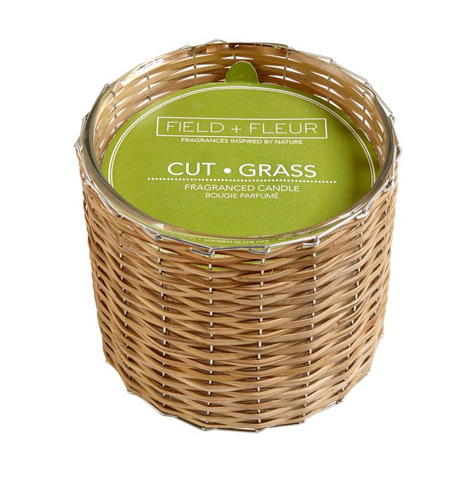 FIELD + FLEUR Cut Grass 2 Wick Handwoven Candle 12 oz Thumbnail