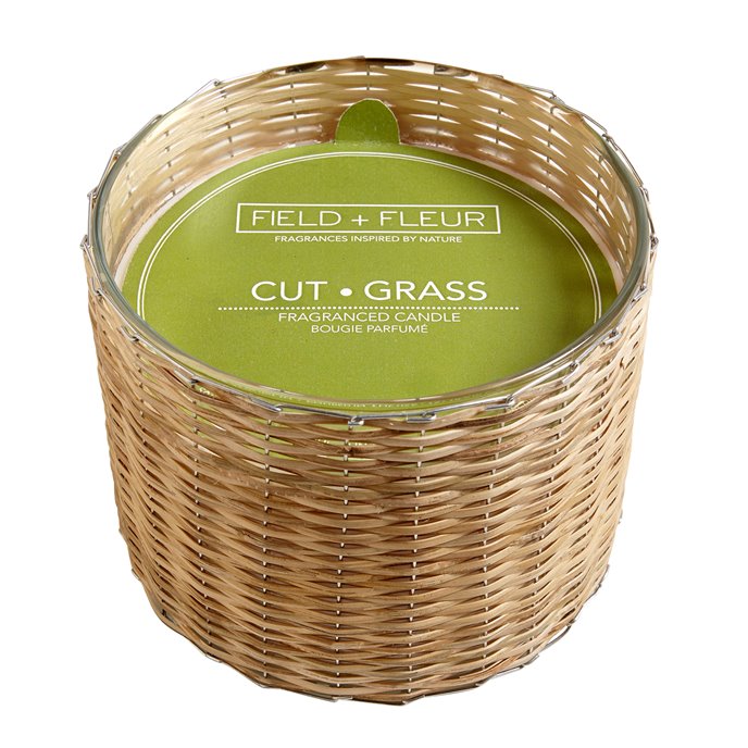 FIELD + FLEUR Cut Grass 3 Wick Handwoven Candle 21 oz Thumbnail