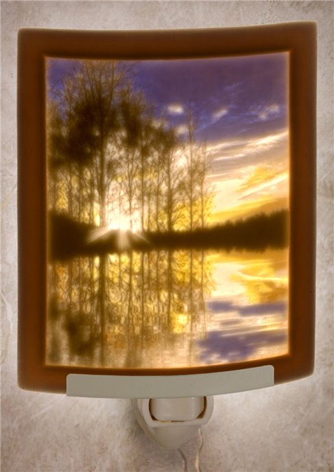 Colored Lakeshore Sunset Night Light by Porcelain Garden Thumbnail