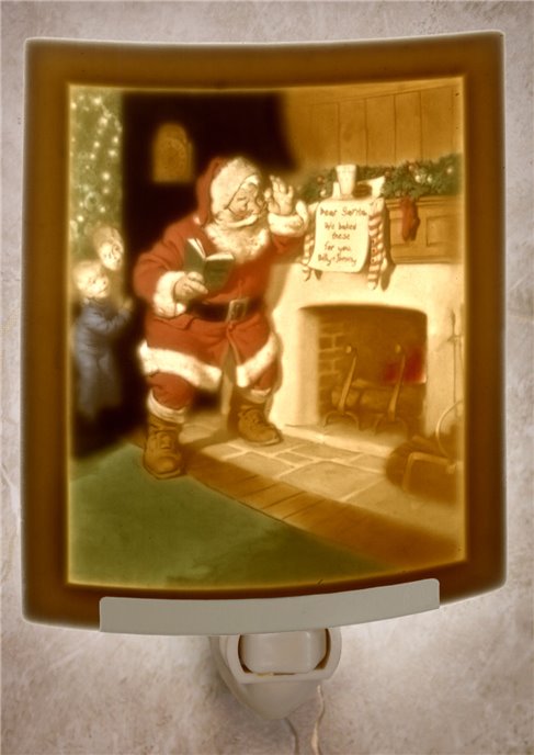 Santa's Surprise Colored Night Light by The Porcelain Garden Thumbnail