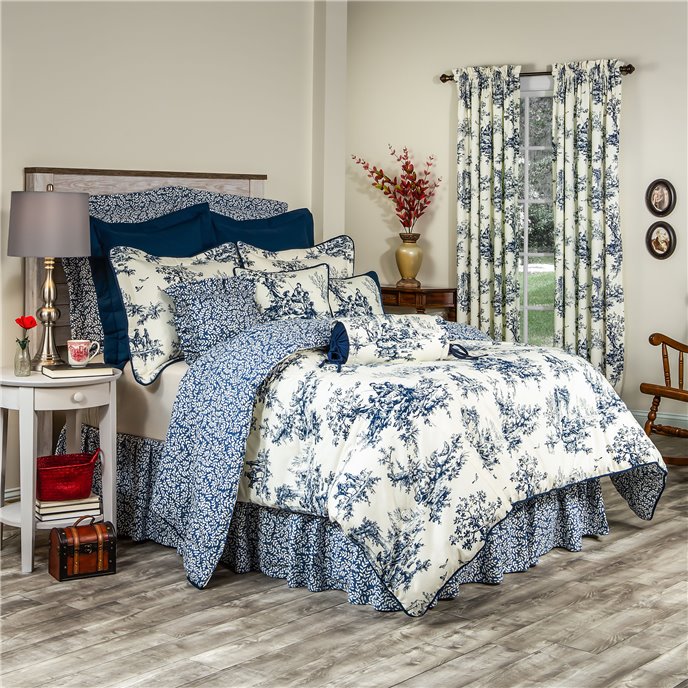 Bouvier Blue Queen Comforter Set (w/18" Bedskirt) Thumbnail