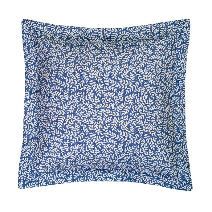 Bouvier Blue Leaf Print European Sham Thumbnail