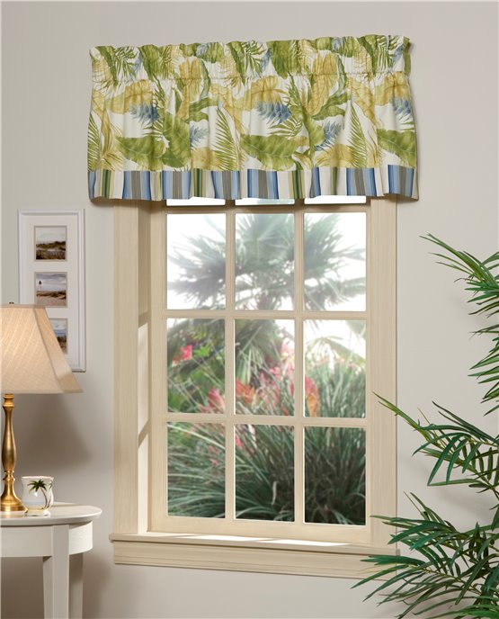 Cayman Stripe Tailored Valance with Band Thumbnail