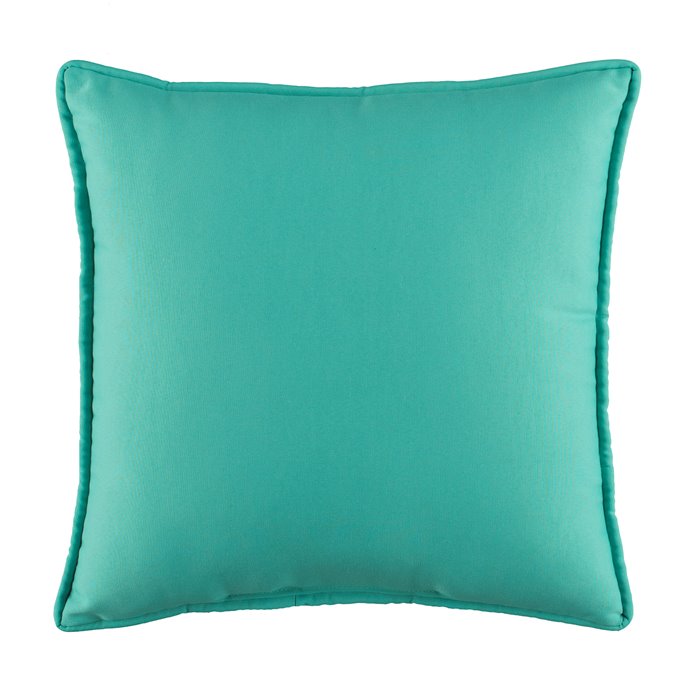 Floridian Flamingo Solid Blue Square Pillow Thumbnail