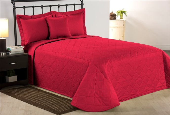 Red Moire Twin Bedspread Thumbnail