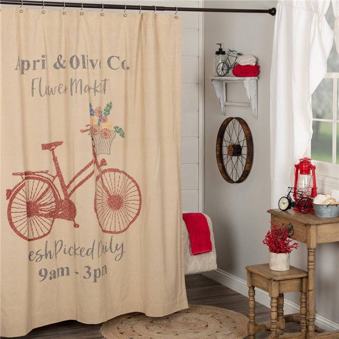 Farmer's Market Flower Market Shower Curtain 72x72 Thumbnail